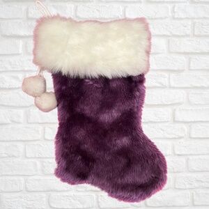 Fuzzy Purple Christmas Stocking